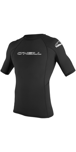 2026 O'Neill Basic Skins Short Sleeve Crew Rash Vest 3341 - Black